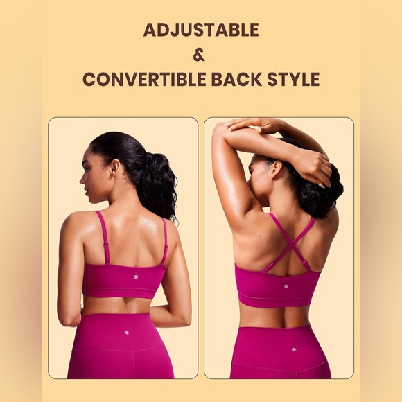 Butterluxe Adjustable Spaghetti Thin Strap Sports Bra - Picture 4 of 6